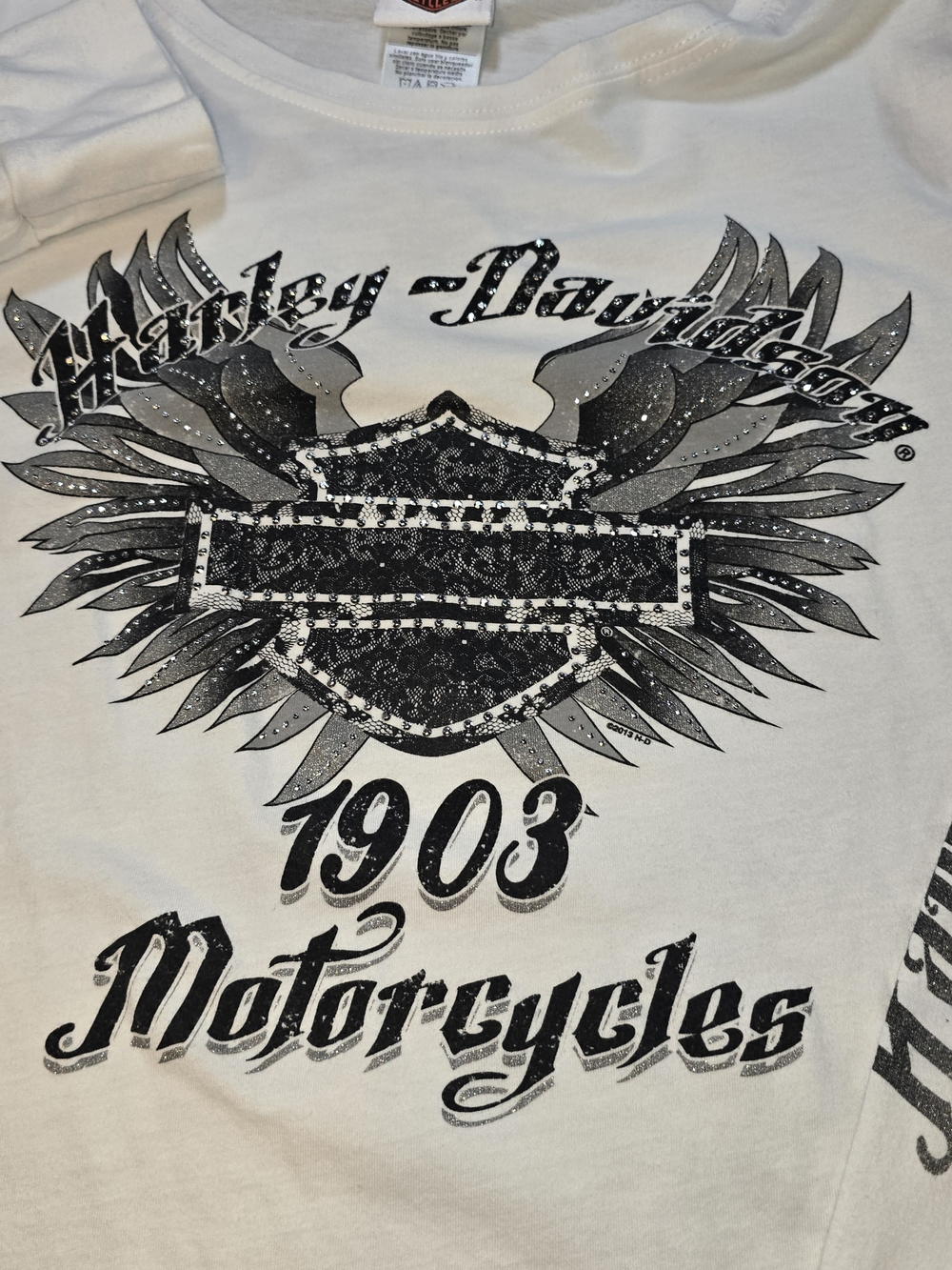 Harley-Davidson Brandon Florida Rhinestone Long Sleeve Shirt Women’s XL USA